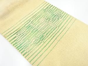 アンティーク　手織り紬 横段に抽象模様織り出し名古屋帯